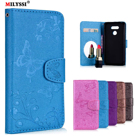 Wallet Flip Leather Mirror Case For LG G5 G6 Cover Book Style Phone Case for LG G5 G6 lgg5 lg6 Case With Card Slots Holder Stand