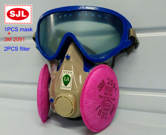 SJL respirator mask + 3M 2091 filter protective mask against dust particulates Painting filter mask