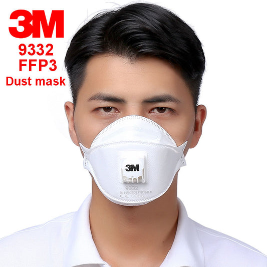 3M 9332 FFP3 respirator dust mask Folding Cold flow valve respirator mask For particles dust flu virus N99 filter mask