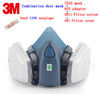 3M 7502 mask + 603 adapter + 5N11 Filter cotton + 501 Filter cover respirator mask against dust respirator dust mask