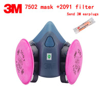 3M 7502 mask +2091 filter respirator dust mask Genuine high quality respirator mask against particulates Soot glass fiber mask