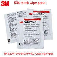 3M 504 mask Wipe the paper 6200/7502/6800/FF402 clean maintenance Wet wipes Anti-fog Decontamination Face screen Clean paper