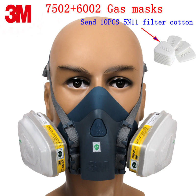 3M 7502+6002 respirator gas mask Genuine security 3M protective mask against Acid gas Hydrogen sulfide chemical gas mask