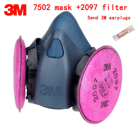 3M 7502 mask +2097 filter Genuine high quality respirator face mask Painting Graffiti Polished respirator gas mask