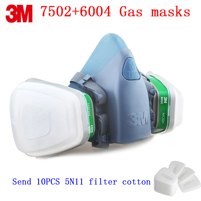 3M 7502+6004 respirator gas mask Genuine security 3M protective mask against Ammonia Methylamine chemical gas mask