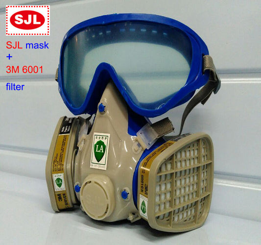 SJL respirator mask +3M 6001 filter protective mask against Painting spraying respirator gas mask