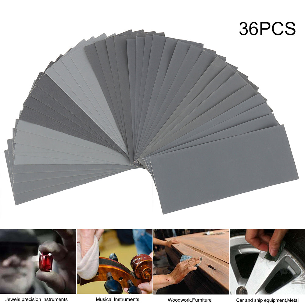 1set Sandpaper Waterproof Abrasive Paper Sand Paper Silicone Carbide Grinding Polish Tool Metal Wood Abrasive Toolsl