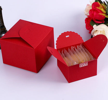 Retro Mini Kraft Paper Box,DIY Wedding Gift Favor Boxes,Party Candy Box,Mini Single Cake Box Packaging(Set Of 36)