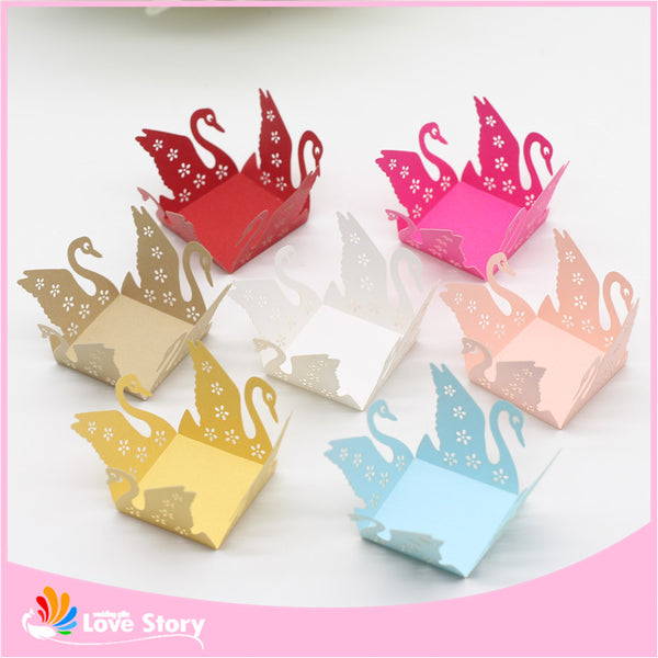50pcs Swan Candy Box Bar Party Favors Chocolate Bar Cake Accessories Wedding Favors Chocolate Box Wedding Party Decoration