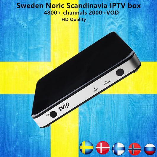 Sweden IPTV TVIP 605 Android/Linux Smart TV Box+5000 channels Mag IPTV Nordic Norway Europe Israel USA UK portgual KO MAG25X