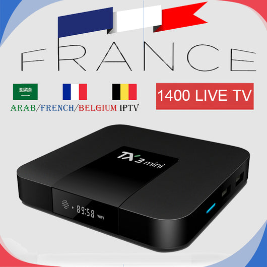 France IPTV TX3Mini Android TV Box 7.1 With 1200+ Channels Arabic European Live IPTV Channels VOD Support 4K Smart TV Mag 25X