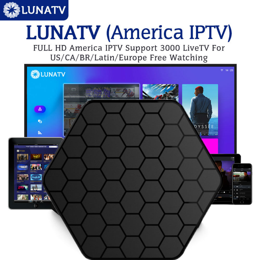 T95Zplus with 1 Year 3/6/12 Month LUNATV US Canada brazil Latin IPTV Smart Android 6.0 TV Box 2G16G S912 Media Player Set top bo