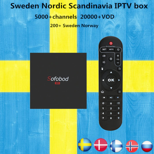 Sofobod Sweden IPTV Android tv box 7.1 with PRO iptv 5000+live IPTV Israel nordic norway netherlands uk Canada USA smart tv box