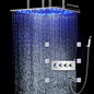 24 Inch Luxury Shower Panel Set Large Rian Showerhead with LED lights/ Thermostatic Ceiling Douche Shower Faucets Spray