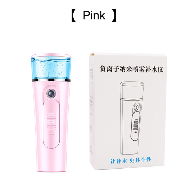 Portable Moisturing Spray Nano-Mater Face Spray Bottle Nano Facial Steamer Cold Beauty Hydrating Skin Care Phone Charger Bank