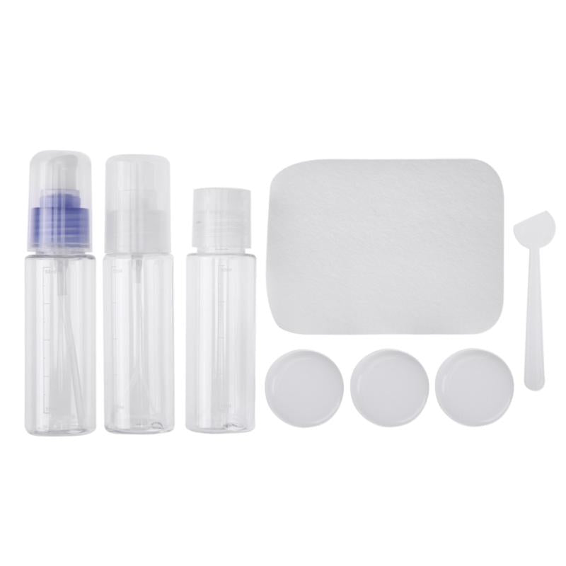 8pcs Travel Refillable Bottles Set Package Cosmetics Bottles Plastic Pressing Spray Bottle Makeup Tools Kit For Travel