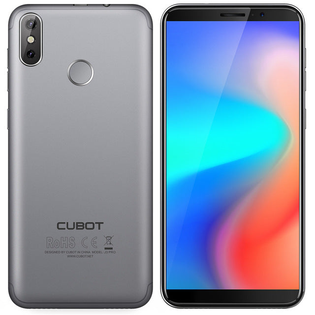 Cubot J3 PRO 4G Mobile Phone 5.5Inch 18:9 FD 16GB 1GB MT6739 Quad-core 13MP+2MP Rear Cameras 2800mAh Fingerprint Smartphone