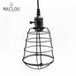 Vintage Loft Modern Pendant Lights Retro Industrial Edison Black Iron Cage Lampshade Dining Room Restaurant Bar Indoor Lighting