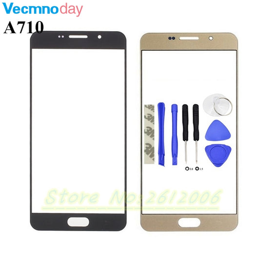 Vecmnoday Touch Screen Panel Replacement For Samsung Galaxy A7 2016 A710 A710F LCD Front Outer Glass Cover Lens With Logo+ Tools