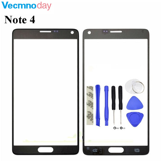 Vecmnoday White Black For Samsung Galaxy Note 4 N9100 N910 N910F Front Glass 5.7" Touch Screen Outer Panel Repair Part