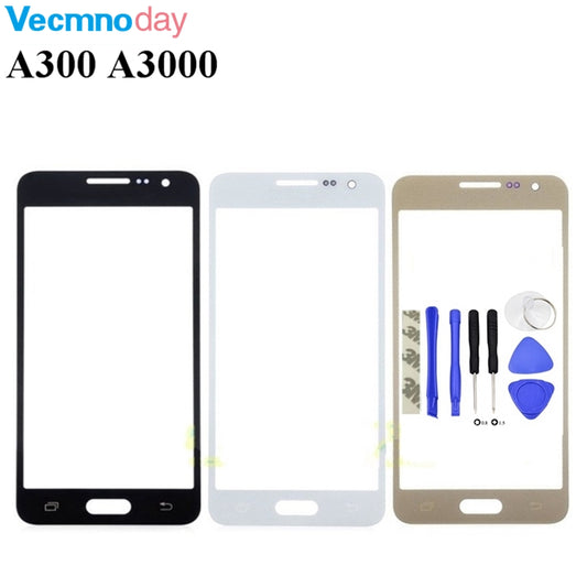 Vecmnoday Touch Screen Lens For Samsung Galaxy A3 2015 A300 A3000 A300F A300H Front Outer Glass Cover Panel Replacement + Tools