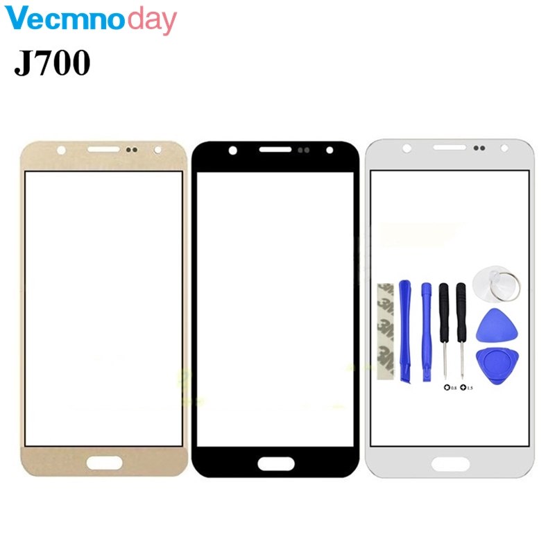 Vecmnoday For Samsung J700F Outer Glass Lens Replacement Part for Samsung Galaxy J7 2015 J700 Touch screen Front Glass + Tools