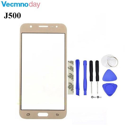 Vecmnoday For Samsung Galaxy J5 2015 J500 J500F Front Out LCD Glass Lens Cover (not LCD and touch screen)+Tools