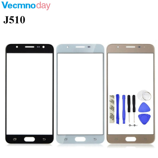 Vecmnoday For Samsung J5 2016 Front Outer Glass Lens For Samsung Galaxy J510 J510F J510M Touch Screen Panel Replacement + Tools