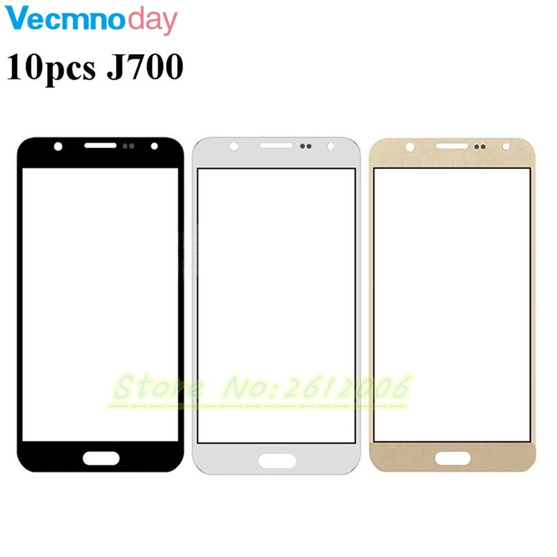 Vecmnoday 10pcs/lot For Samsung J700F Outer Glass Lens Replacement Part for Samsung Galaxy J7 2015 J700 Touch screen Front Glass