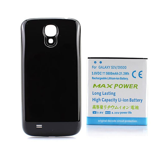 For Samsung Phone Extended Backup Thicker 5600MAH Battery +Black Back Cover For Samsung Galaxy S4 SIV i9500 Replacement Batteria