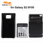 Replacement 3500mAh Extended Phone Battery + Black Backup Back Cover + Wall Charger For Samsung Galaxy S2 i9100 i9103 i9105