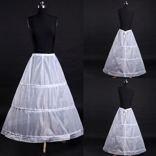 White 3 Hoop Crinoline Underskirt for Ball Gown Vintage Long Skirts Petticoats Slips for Wedding Dress