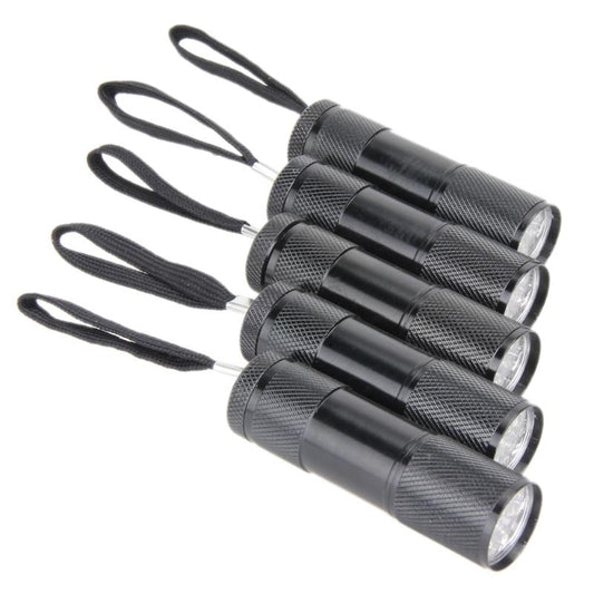 5pcs 9 LED Medical Flashlight UV Flashlight Currency Detector Money Detector Metal Cracks Sterilization Aluminium Torch