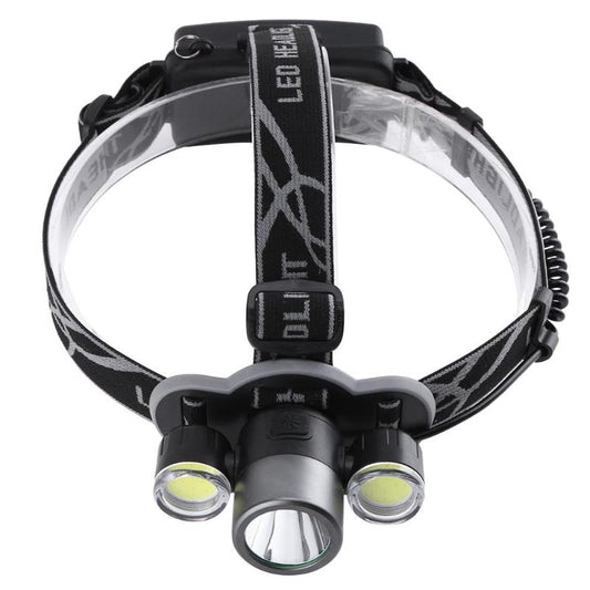 Waterproof T6 COB LED Headlight Aluminum Alloy 5 Mode Zoom Highlight Lamp LED Flashlights Head Torch for Camping Fishing Hunting