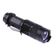 Aluminum Waterproof Portable Mini LED Outdoor Flashlight Torch Pocket Light Zoomable Torch Lamp Use AA Battery