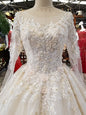 SSYFashion 2018 New High-end Long Sleeved Wedding Dress The Bride Luxury Lace Embroidery Beading Court Train Wedding Gown Custom