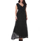 Women Elegant Lace Dress One-piece Long Dress V-neck Sleeveless Slim Summer Dress Party Dress