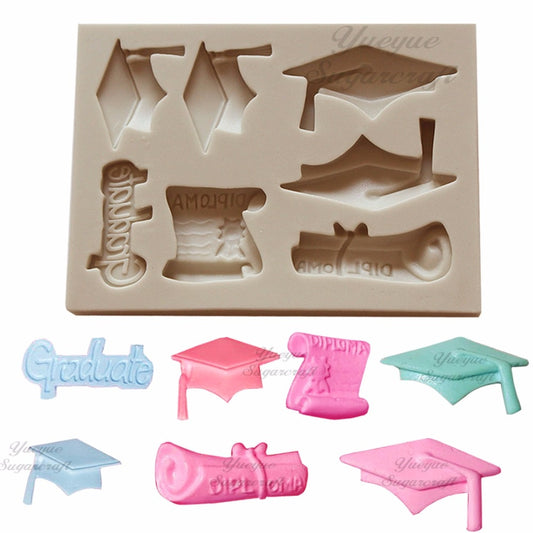 Yueyue Sugarcraft Graduation silicone mold fondant lace mold cake decorating tools chocolate gumpaste mold