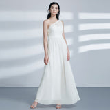 Ever Pretty Cheap Chiffon Wedding Dress Elegant A Line V Neck Flare Sleeve Long Beach Bridal Gown 2018 Robe De Mariee EP09890WH