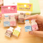 2 pcs/pack kawaii fruit milky mini rubber eraser creative stationery school supplies papelaria gift for kids