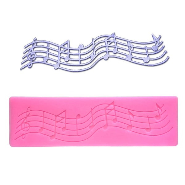 Musical Note Lace Fondant Cake Decorating Tools,100% Food-Grade  Silicone Baking Molds