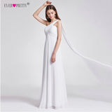 White Wedding Dresses Ever Pretty One Shoulder Sleeveless Bridal Gown Empire Waist robe de mariee Chiffon vestidos de novia 2018