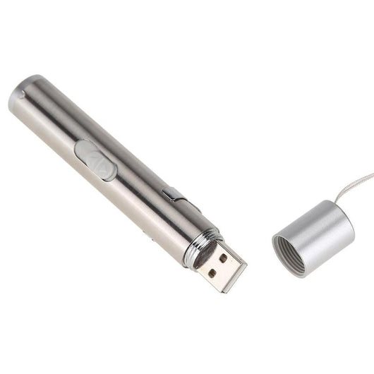 USB Rechargeable LED Laser Flashlight High Quality Powerful Mini LED Torch Pen Design Hanging Flash Light With Metal Clip