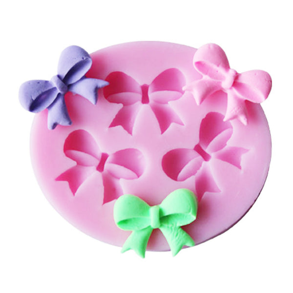 Silicone Form 1PC 3D Bowknots Flower Silicone Cake Mold Kitchen Cake Decorating Tools Chocolate Soap Stencils DIY Pastry Tools