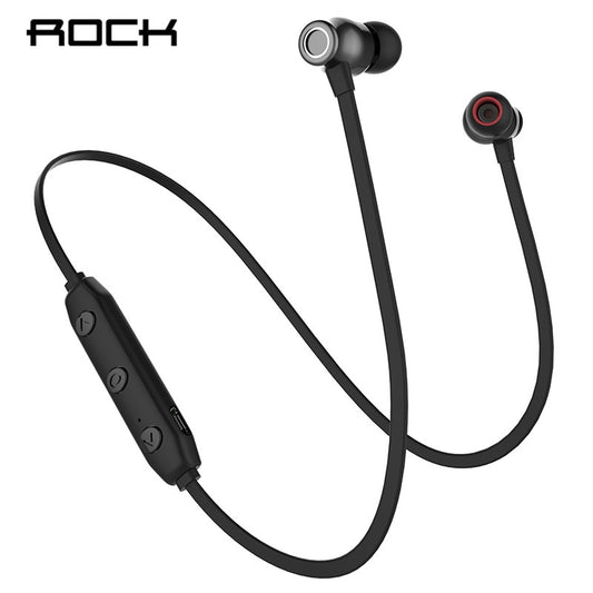 ROCK Wireless Bluetooth Earphone Neckband Sports Stereo Earbuds Waterproof Running Headset with Mic for iPhone Samsung