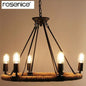 Retro 6-Light Pendant Lamp Metal Hemp Rope Pendant Lights for Cafe Restaurant Bar Bookstore Bar Tools