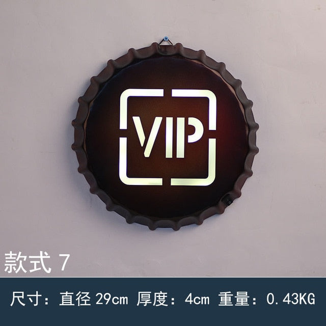 Wall Lamp Beer Bottle Cap Night Light Industrial Retro Room Lobby Bedroom Hotel Corridor Restaurant Bar Loft Light