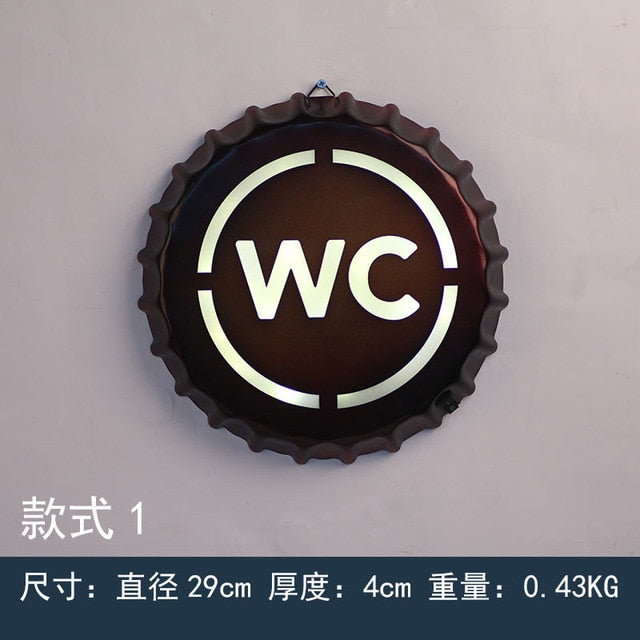 Wall Lamp Beer Bottle Cap Night Light Industrial Retro Room Lobby Bedroom Hotel Corridor Restaurant Bar Loft Light