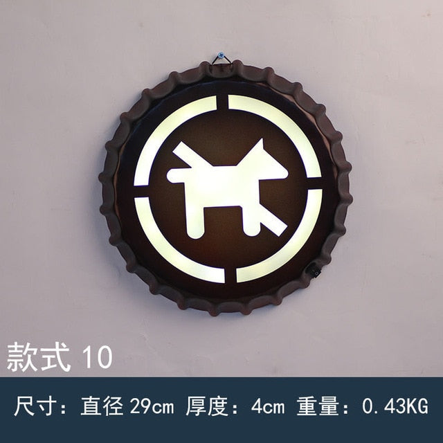 Wall Lamp Beer Bottle Cap Night Light Industrial Retro Room Lobby Bedroom Hotel Corridor Restaurant Bar Loft Light