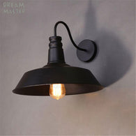 Vintage gooseneck wall light iron black lampshade E27 110V 220V wall lamp Edison bulb sonces for decor goose neck luminarias